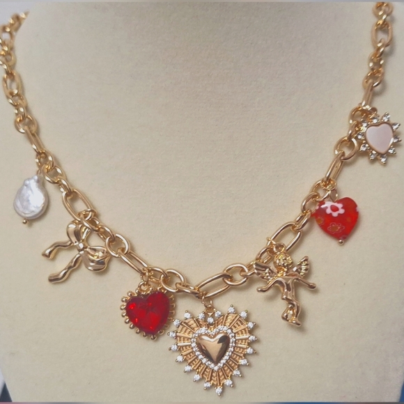 Piper-k 18+3" Necklace Cubic Zirconia  Glass Stones Natural Shell - Picture 3 of 6